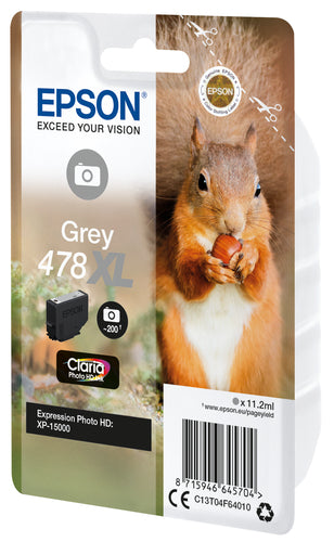 Epson Squirrel Singlepack Grey 478XL Claria Photo HD Ink Epson Squirrel Singlepack Grey 478XL Claria Photo HD Ink